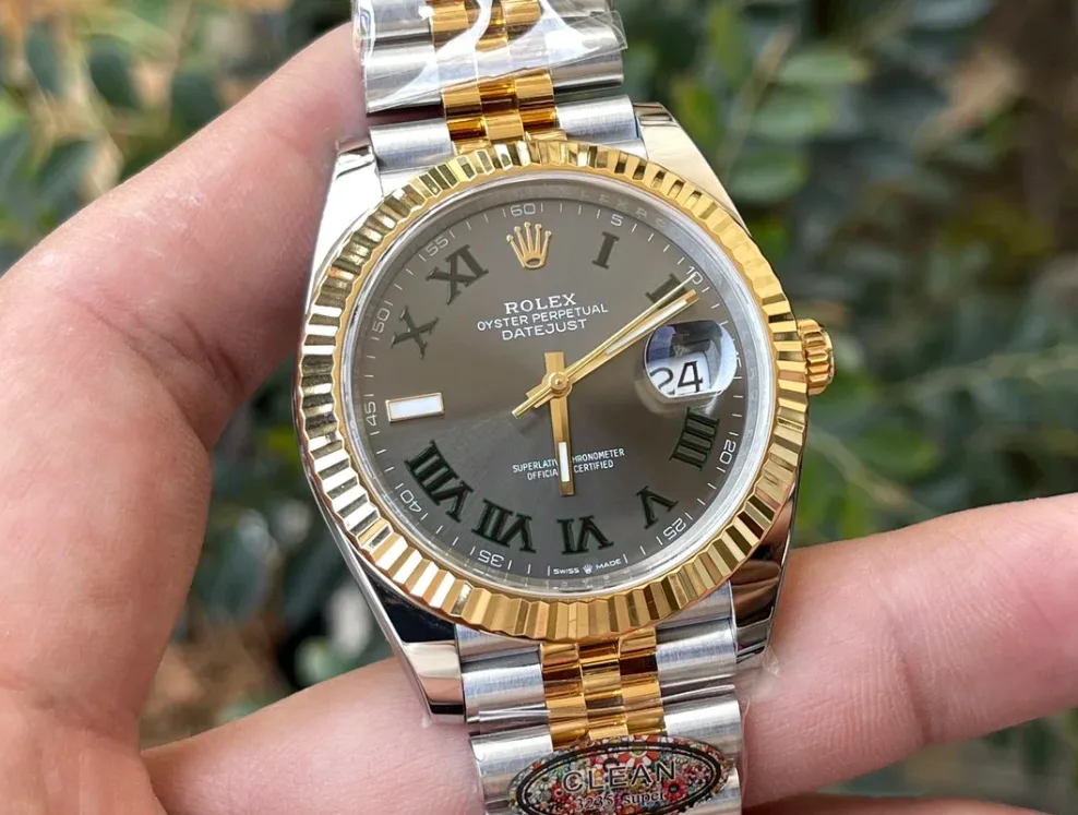 클린공장 롤렉스 데이트저스트 그레이 로만다이얼 콤비 쥬빌 41mm 126333