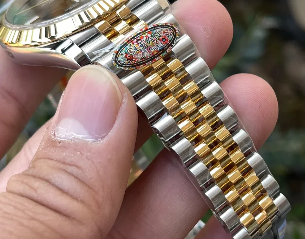 클린공장 롤렉스 데이트저스트 그레이 로만다이얼 콤비 쥬빌 41mm 126333