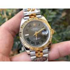클린공장 롤렉스 데이트저스트 그레이 로만다이얼 콤비 쥬빌 41mm 126333