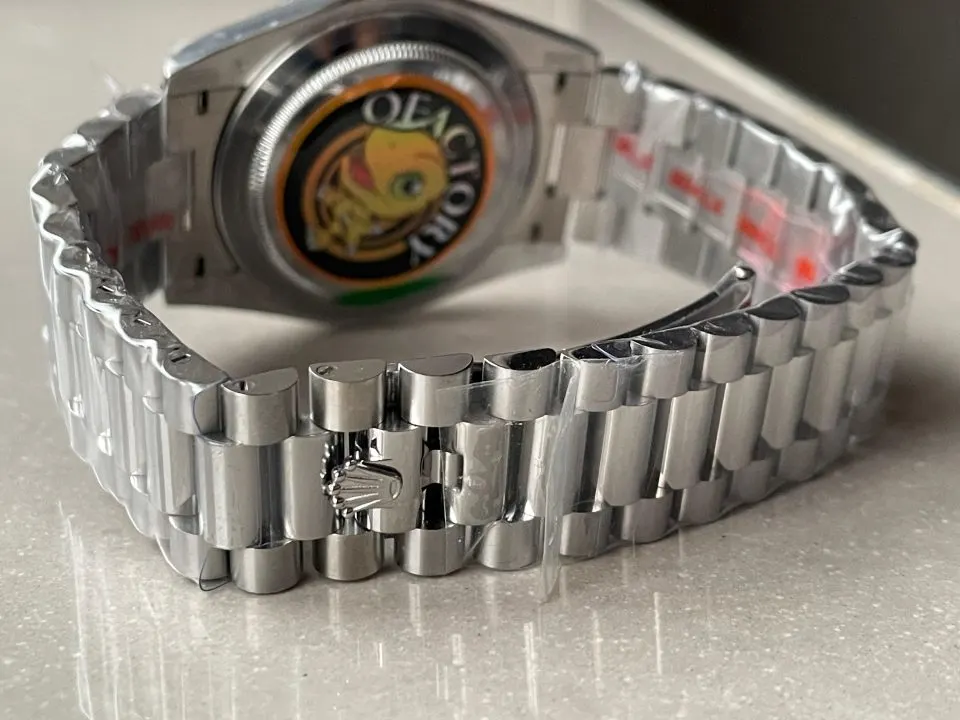 QF공장 롤렉스 데이데이트 그라데이션 청판 로만 다이얼 화이트 골드 금통 (텅스텐 헤비버전) 40mm 228239