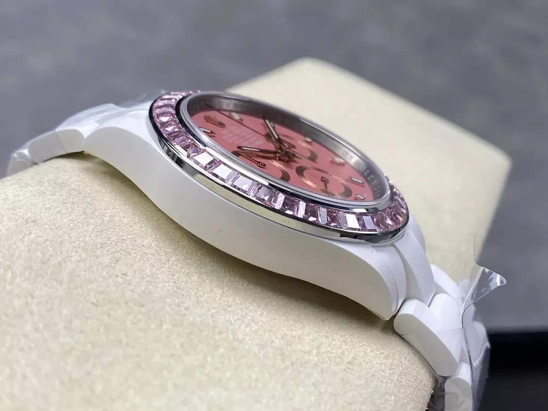 IPK공장 롤렉스 데이토나 핑크 다이얼 화이트 세라믹 다이아 베젤 40mm