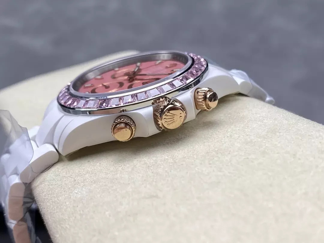 IPK공장 롤렉스 데이토나 핑크 다이얼 화이트 세라믹 다이아 베젤 40mm