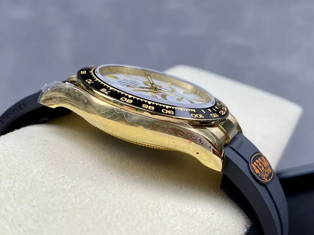 QF공장 롤렉스 코스모그래프 데이토나 화이트 다이얼 옐로우골드 금통 러버밴드 m126518