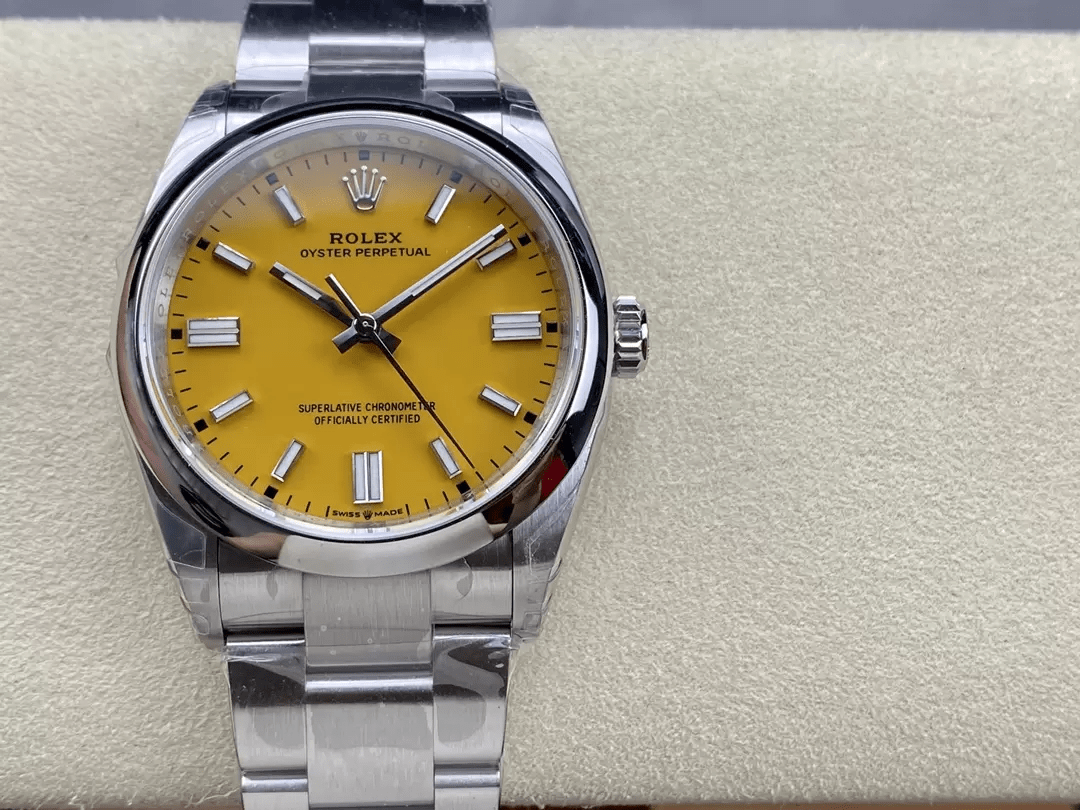 VS공장 롤렉스 오이스터 퍼페츄얼 옐로우 다이얼 돔베젤 36mm 오이스터 126000