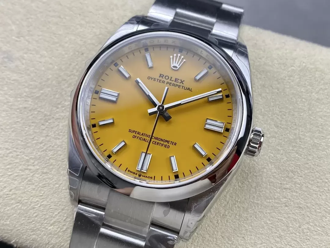 VS공장 롤렉스 오이스터 퍼페츄얼 옐로우 다이얼 돔베젤 36mm 오이스터 126000