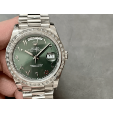 GM공장 V3 롤렉스 데이데이트 그린 아랍 다이얼 바게트 다이아 베젤 m228236
