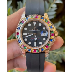 KF공장 롤렉스 요트마스터 로즈골드 금통 레인보우 다이아 베젤 116695SATS