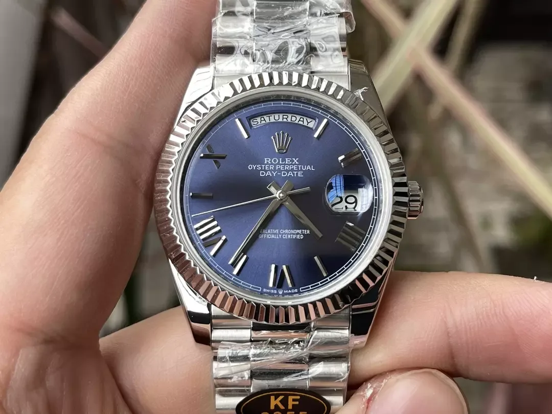 KF공장 롤렉스 데이데이트 청판 다이얼 화이트 골드 금통 40mm 228239