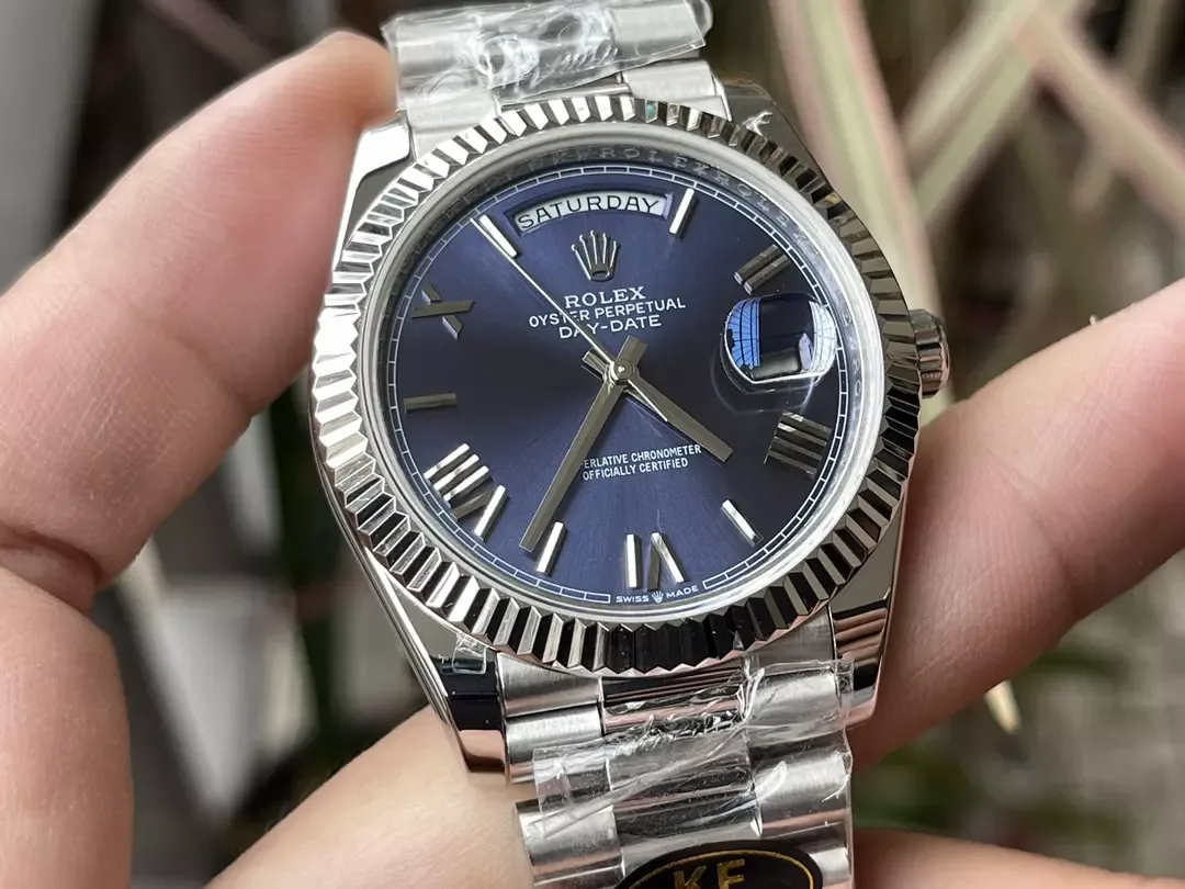 KF공장 롤렉스 데이데이트 청판 다이얼 화이트 골드 금통 40mm 228239