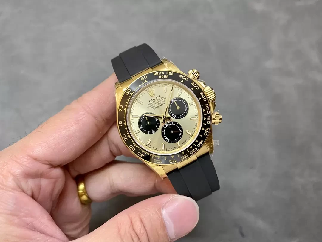 QF공장 롤렉스 코스모그래프 데이토나 샴폐인 다이얼 옐로우골드 금통 러버밴드 m126518