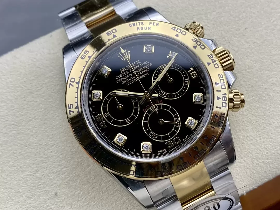 클린공장 롤렉스 데이토나 크로노그래프 검판 다이얼 8P다이아 YG 콤비 40mm 116503