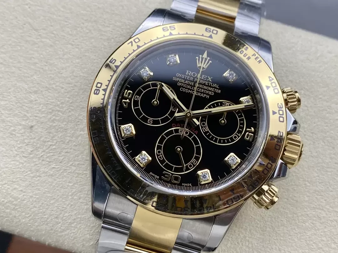 클린공장 롤렉스 데이토나 크로노그래프 검판 다이얼 8P다이아 YG 콤비 40mm 116503