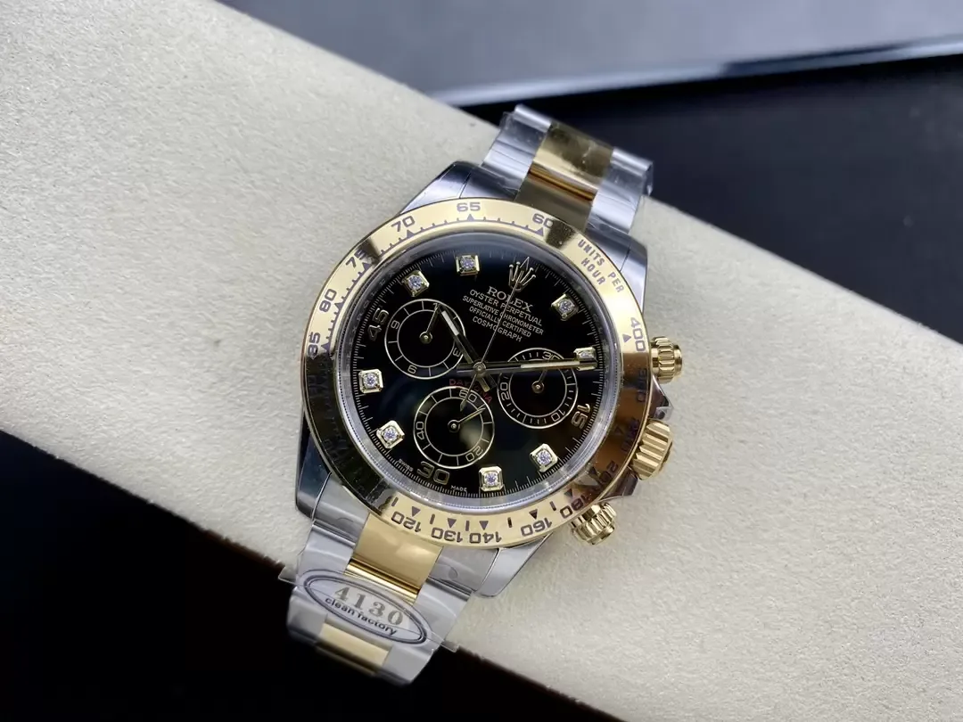 클린공장 롤렉스 데이토나 크로노그래프 검판 다이얼 8P다이아 YG 콤비 40mm 116503