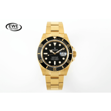 EW공장 롤렉스 서브마리너 신형 블랙 다이얼 41mm 옐로우 골드 금통 m126618ln