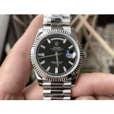 KF공장 롤렉스 데이데이트 블랙 다이아 다이얼 화이트 골드 금통 40mm 228235