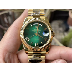 KF공장 롤렉스 데이데이트 그린 다이얼 옐로우 골드 금통 40mm 228235