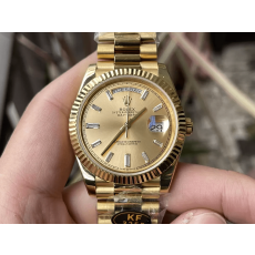 KF공장 롤렉스 데이데이트 샴폐인 다이얼 바게트 다이아 옐로우 골드 금통 40mm 228238