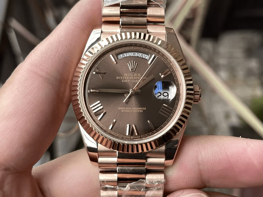 KF공장 롤렉스 데이데이트 브라운 다이얼 로즈골드 금통 40mm 228235