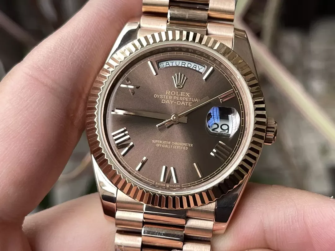 KF공장 롤렉스 데이데이트 브라운 다이얼 로즈골드 금통 40mm 228235