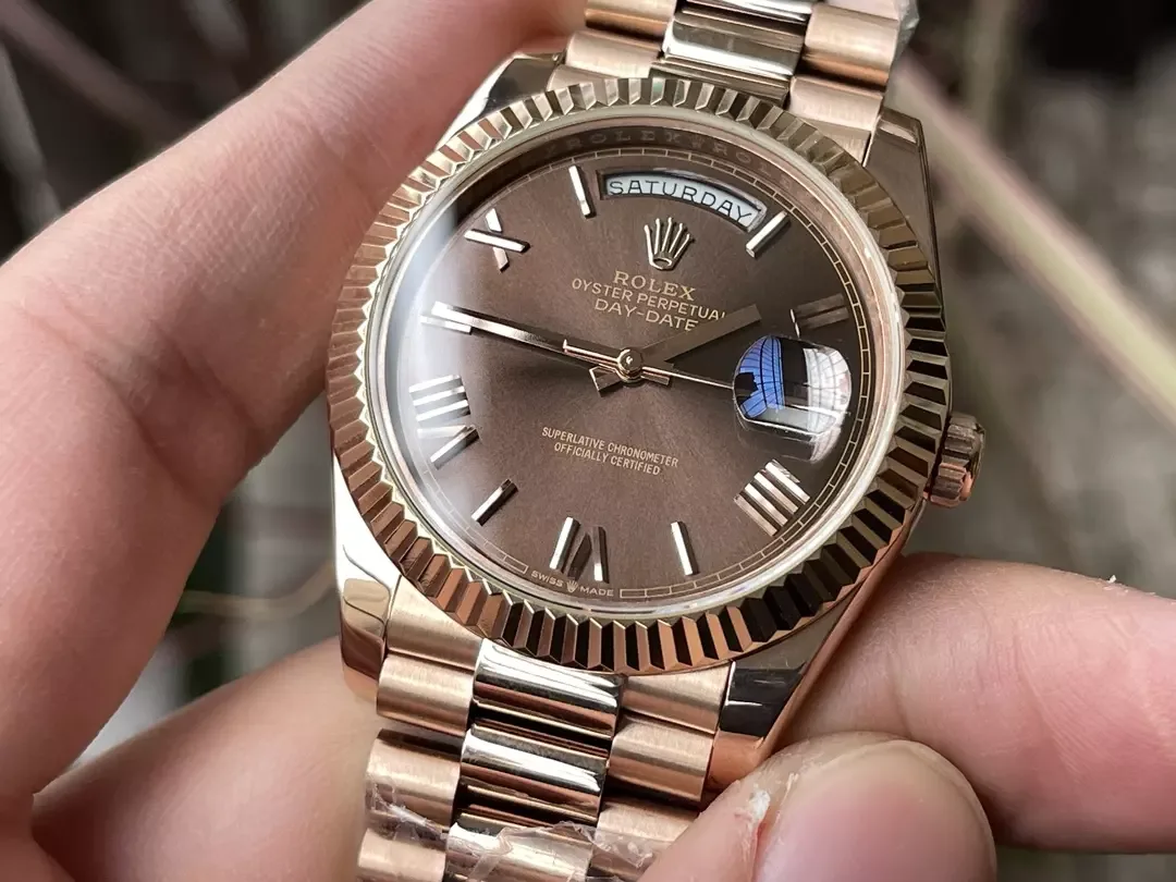 KF공장 롤렉스 데이데이트 브라운 다이얼 로즈골드 금통 40mm 228235