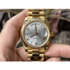 KF공장 롤렉스 데이데이트 실버 다이얼 옐로우 골드 금통 40mm 228235