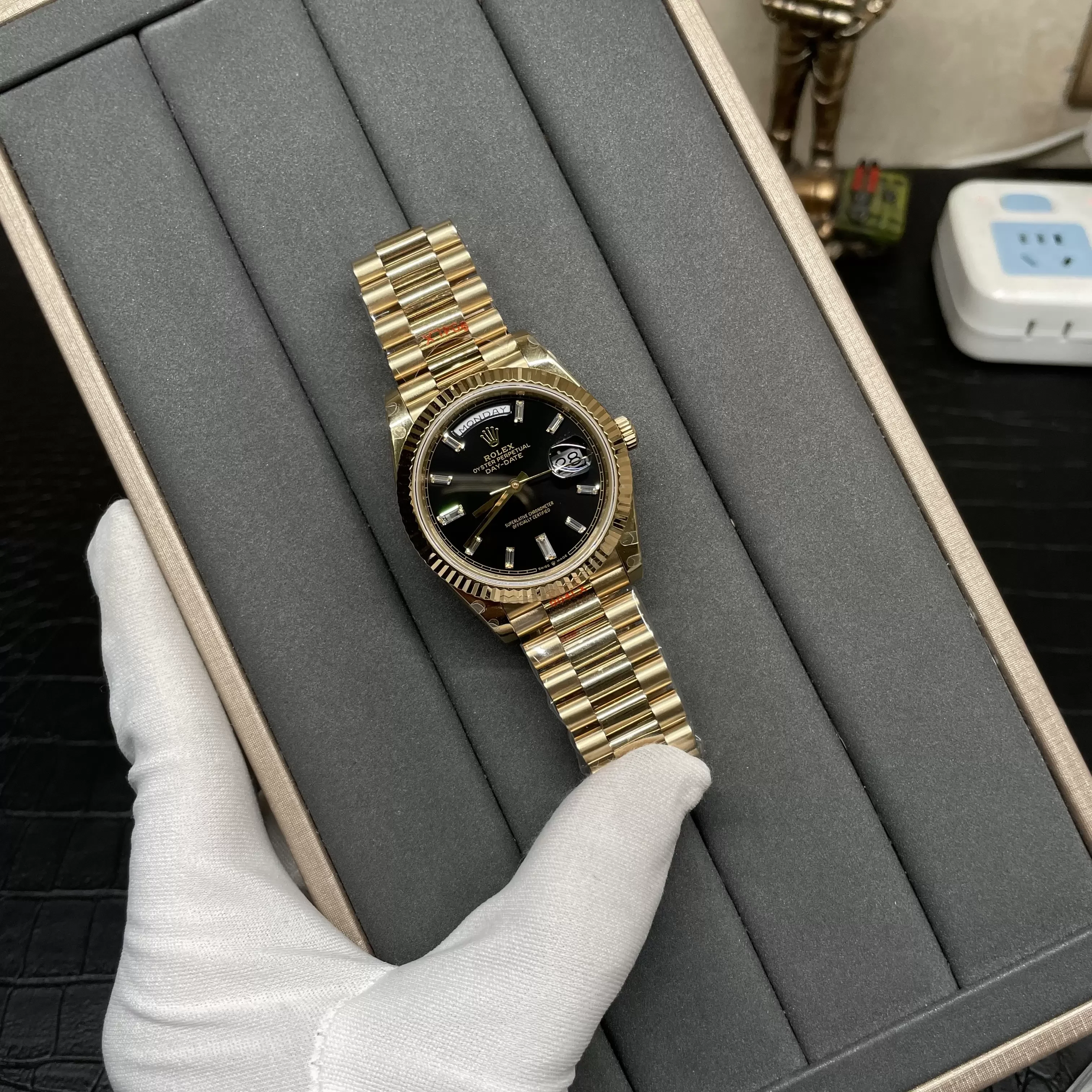 GM공장 V3 롤렉스 데이데이트 블랙 다이아 다이얼 로즈골드 금통 40mm 228235