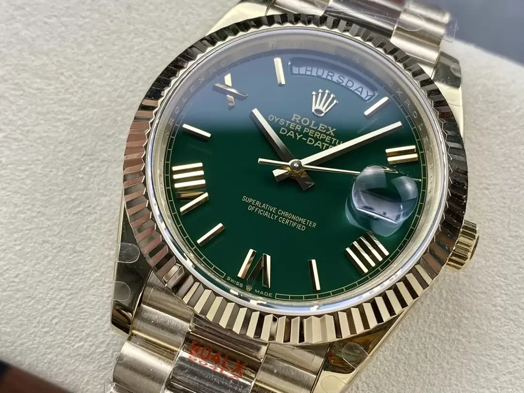 GM공장 V3 롤렉스 데이데이트 그린 다이얼 옐로우 골드 금통 40mm 228235