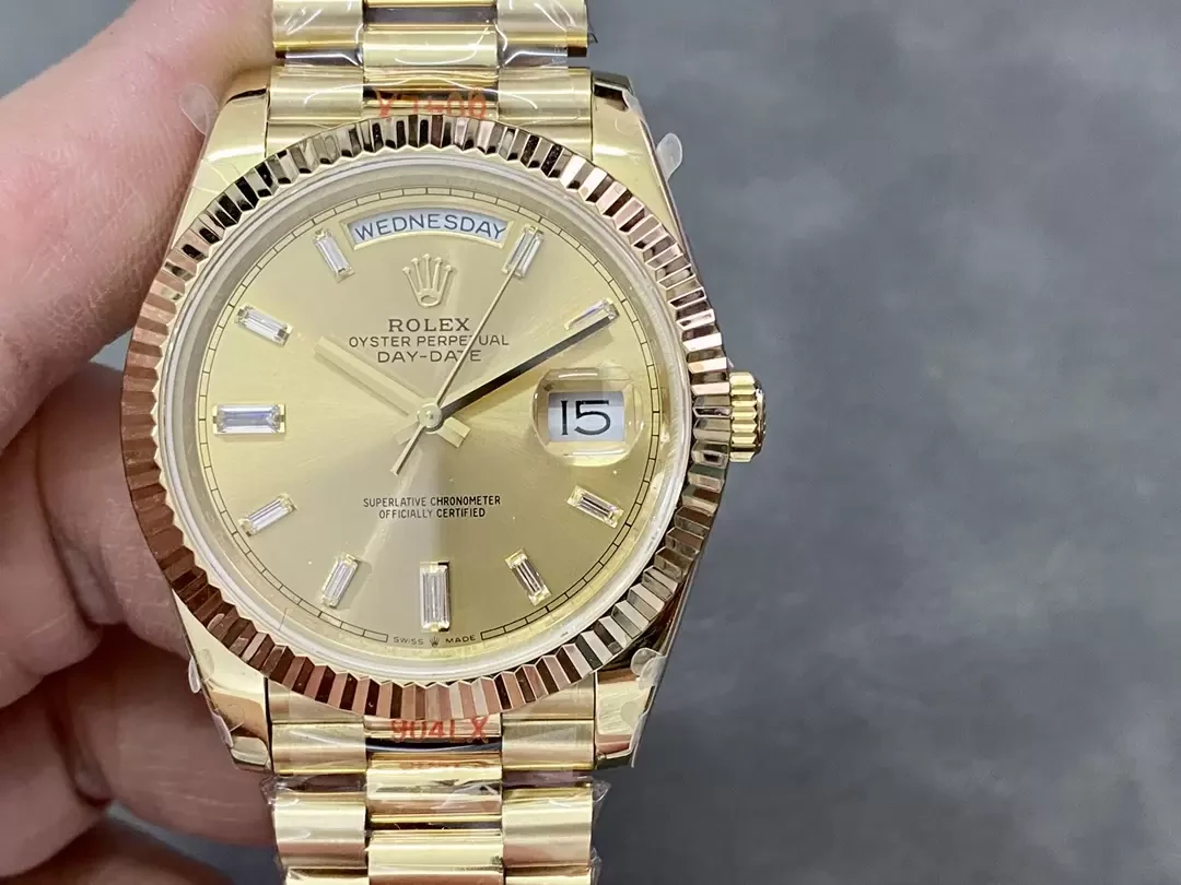 GM공장 V3 롤렉스 데이데이트 샴폐인 다이아 다이얼 옐로우 골드 금통 40mm 228235