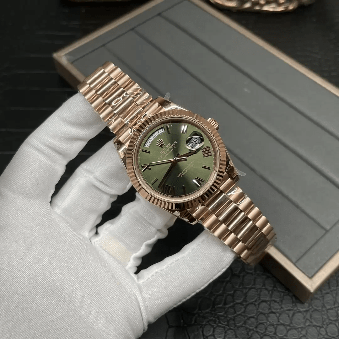 GM공장 V3 롤렉스 데이데이트 올리브 그린 다이얼 로즈골드 금통 40mm 228235