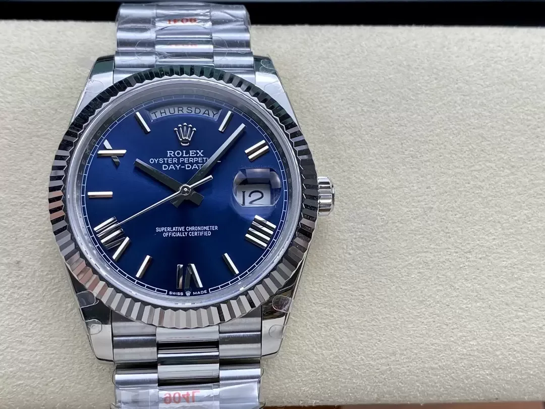 GM공장 V3 롤렉스 데이데이트 청판 다이얼 화이트 골드 금통 40mm m228236