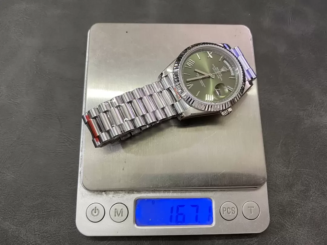 GM공장 V3 롤렉스 데이데이트 올리브 그린 다이얼 화이트 골드 금통 40mm m228236