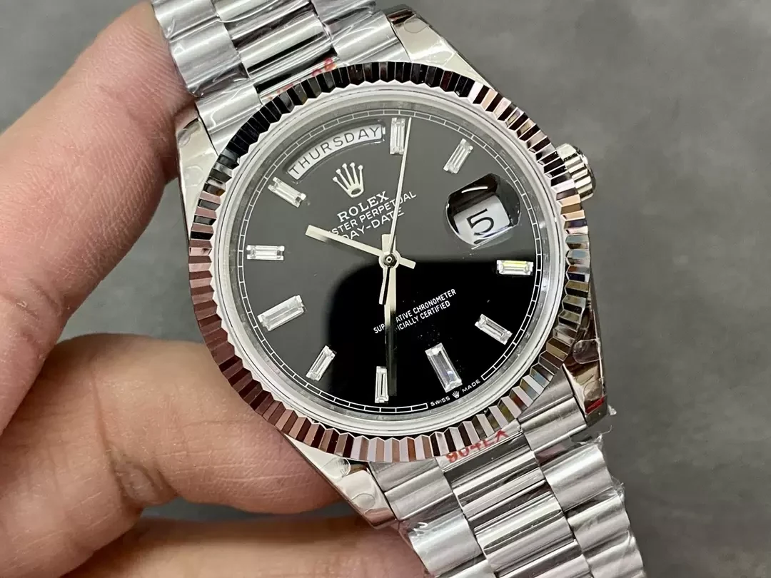 GM공장 V3 롤렉스 데이데이트 블랙 다이아 다이얼 화이트 골드 금통 40mm m228236