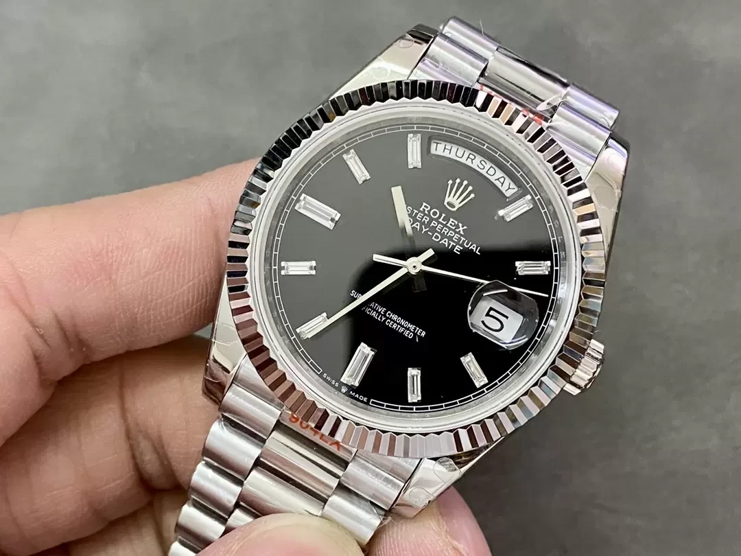 GM공장 V3 롤렉스 데이데이트 블랙 다이아 다이얼 화이트 골드 금통 40mm m228236
