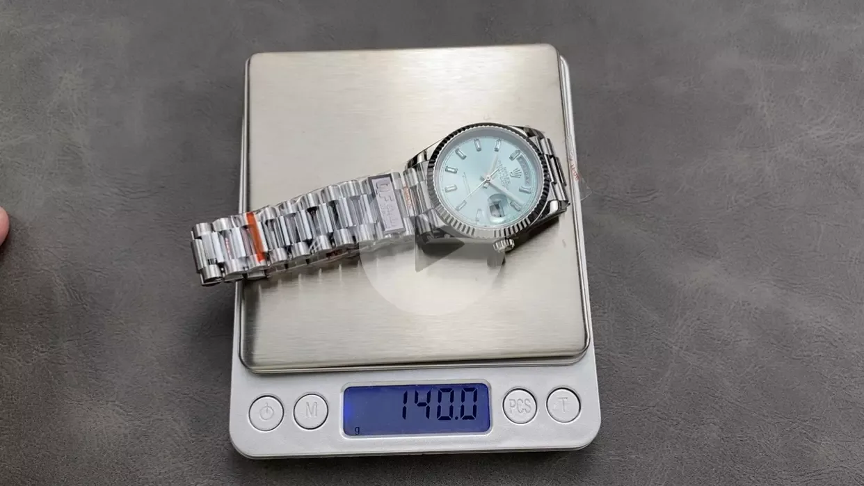 QF공장 롤렉스 데이데이트 플래티넘 다이얼 바게트다이아 화이트 골드 금통 36mm 128236