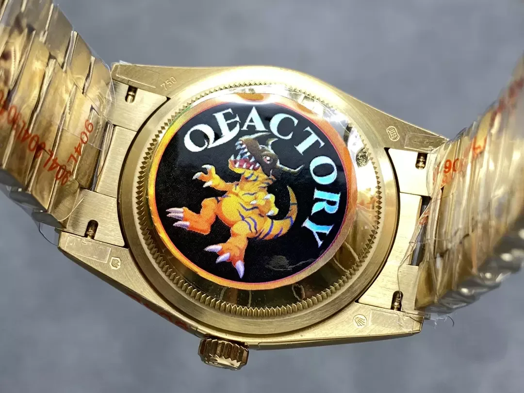 QF공장 롤렉스 데이데이트 그린 옴브레 다이얼 10P다이아 옐로우 골드 36mm 128238