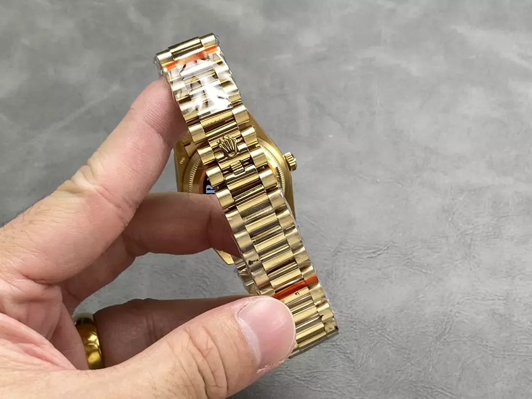 QF공장 롤렉스 데이데이트 샴폐인 옴브레 다이얼 10P다이아 옐로우골드 금통 36mm 128238