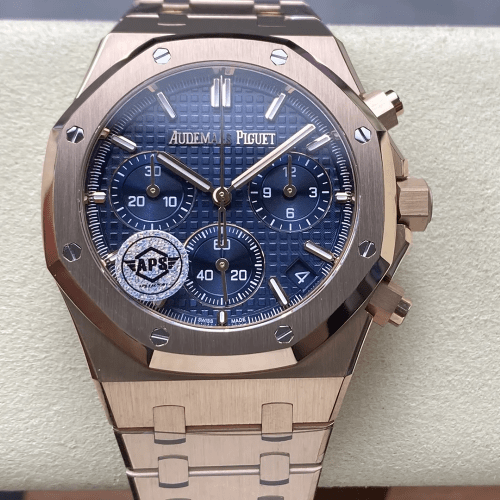 APS공장 오데마피게 로얄오크 크로노그래프 청판 다이얼 41mm 26240 RG
