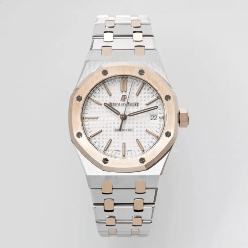 APS공장 오데마피게 로얄오크 흰판 다이얼 로즈골드 콤비 37mm 15450