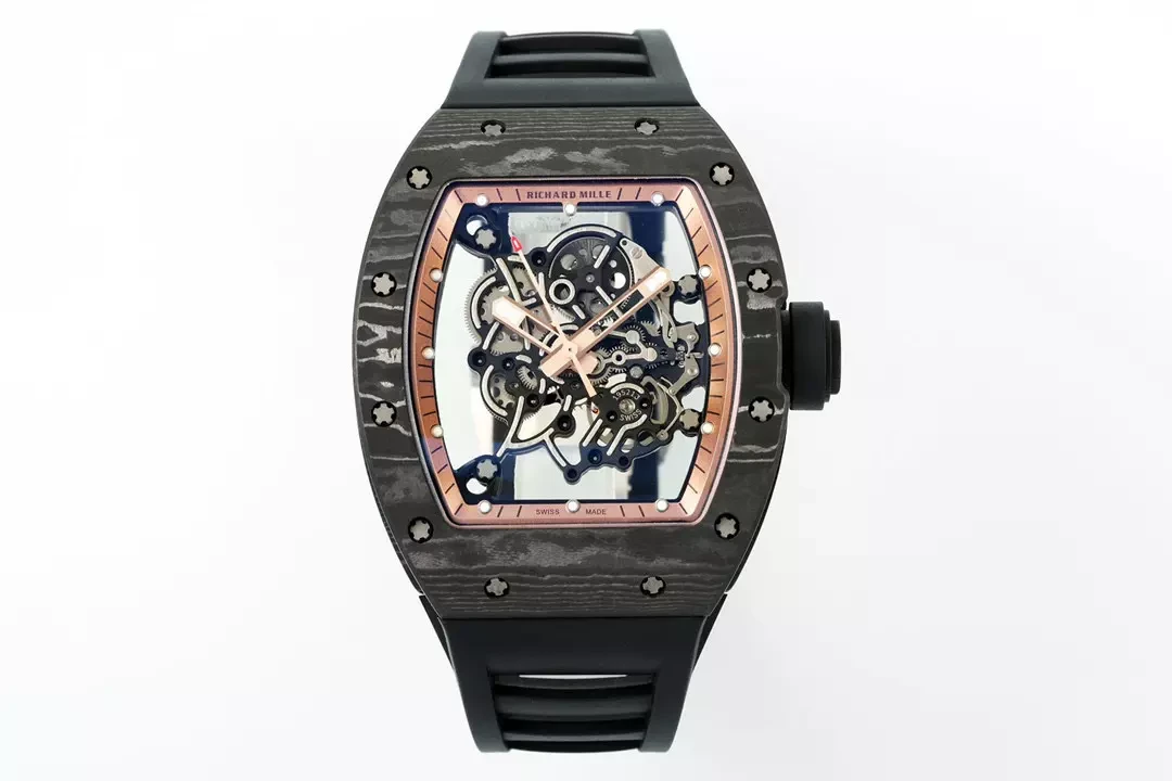 APS공장 V2 리차드밀 부바왓슨 RM-055 블랙 카본 케이스 블랙 러버밴드