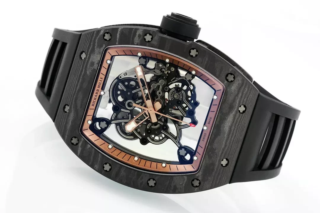 APS공장 V2 리차드밀 부바왓슨 RM-055 블랙 카본 케이스 블랙 러버밴드