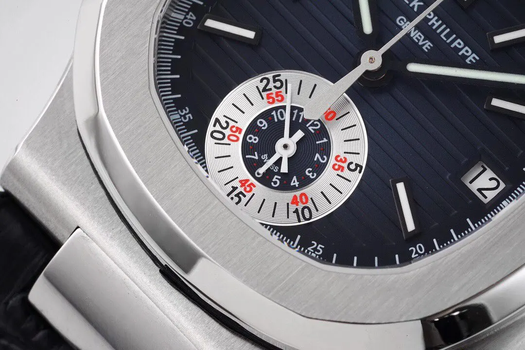 3K공장 파텍필립 노틸러스40주년 리미티드 에디션 청판 다이얼 가죽밴드 5980
