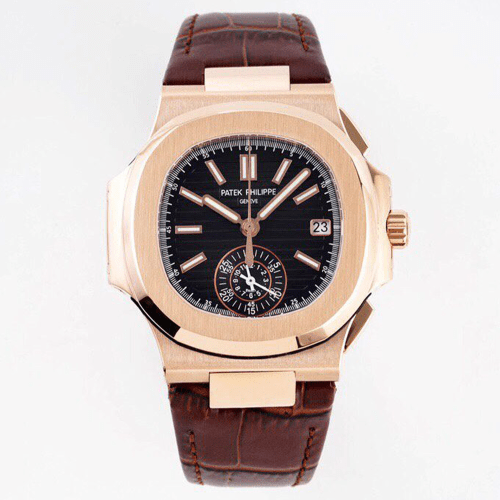 3K공장 파텍필립 노틸러스40주년 리미티드 에디션 블랙 다이얼 로즈골드 금통 가죽밴드 5980