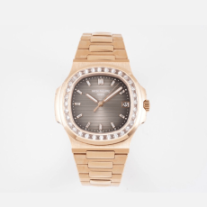 PPF공장 파텍필립 노틸러스 검판 다이얼 바게트 다이아 베젤 금통 5711