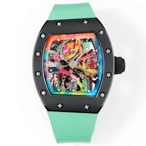 RM공장 리차드밀 RM68-01 시릴 콩고 투르비용 에디션 블랙 세라믹 그린 러버밴드