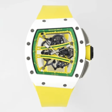 ZF공장 리차드밀 요한 블레이크 RM61-01 화이트 세라믹 옐로우 러버밴드