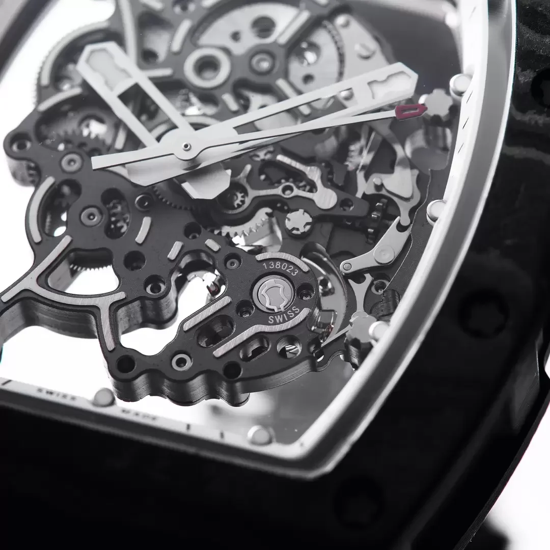 BBR공장 리차드밀 부바왓슨 RM055 블랙카본 케이스 화이트 포인트 블랙 밴드