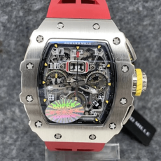 KV공장 리차드밀 르망 화이트 스틸 케이스 한정판 / 레드 러버밴드