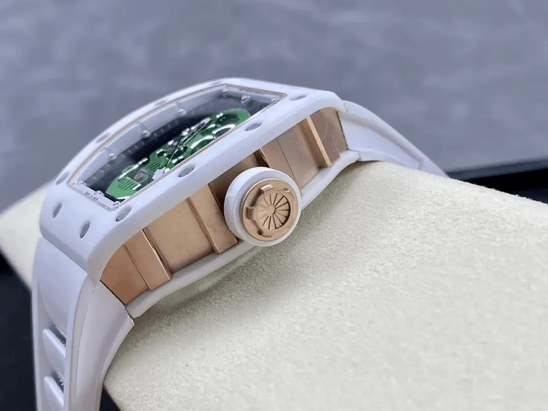 YS공장 리차드밀 RM52-01 화이트 세라믹 그린 스컬 다이얼