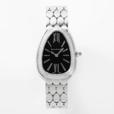 BV공장 불가리 세르펜티 세두토리 스틸 다이아 베젤 블랙 다이얼 103449