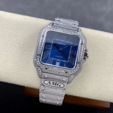 AMG공장 까르띠에 산토스 청판 다이얼 버스트 다운 40mm